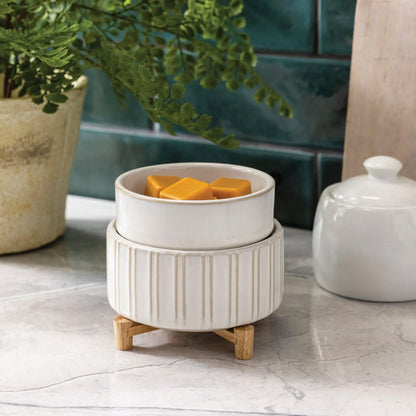 Classic Ceramic & Wood 2-in-1 Warmer
