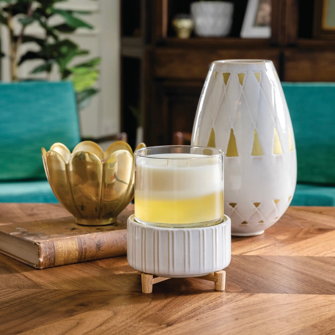 Classic Ceramic & Wood 2-in-1 Warmer